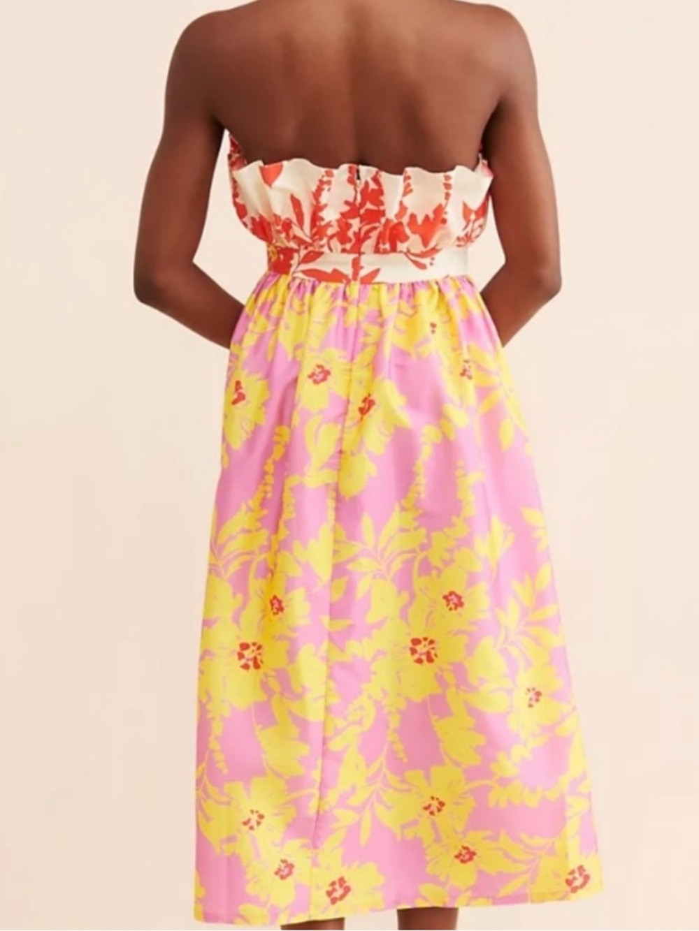 Anthropologie x Vineet Bahl Strapless Floral Dress Size Small Beach Vacation - Picture 2 of 12